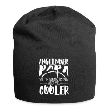Cooler Papa Angeln Angler Angel Fischer Fische Aal - Jersey-Beanie - Schwarz - Vorne