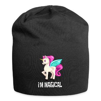 LICORNE licorne Je suis licorne magique - Bonnet en jersey - noir - Devant