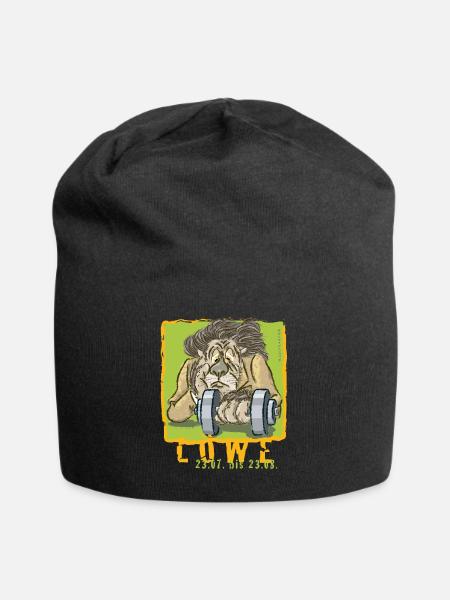 Sternzeichen - Löwe - Jersey-Beanie - Schwarz