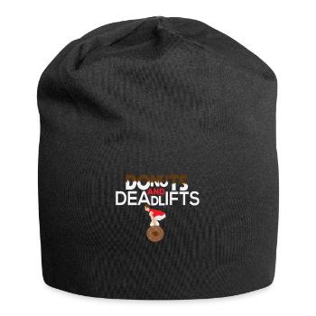 Drôle de citation de beignet - Donuts et Deadlifts Gym Cadeau - Bonnet en jersey - noir - Devant