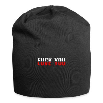 Love and hate you - Jersey-Beanie - Schwarz - Vorne