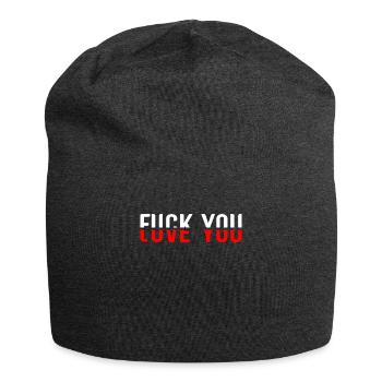 Love and hate you - Jersey-Beanie - Anthrazit - Vorne
