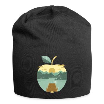 Vintage panorama apple - Jersey Beanie - black - Front