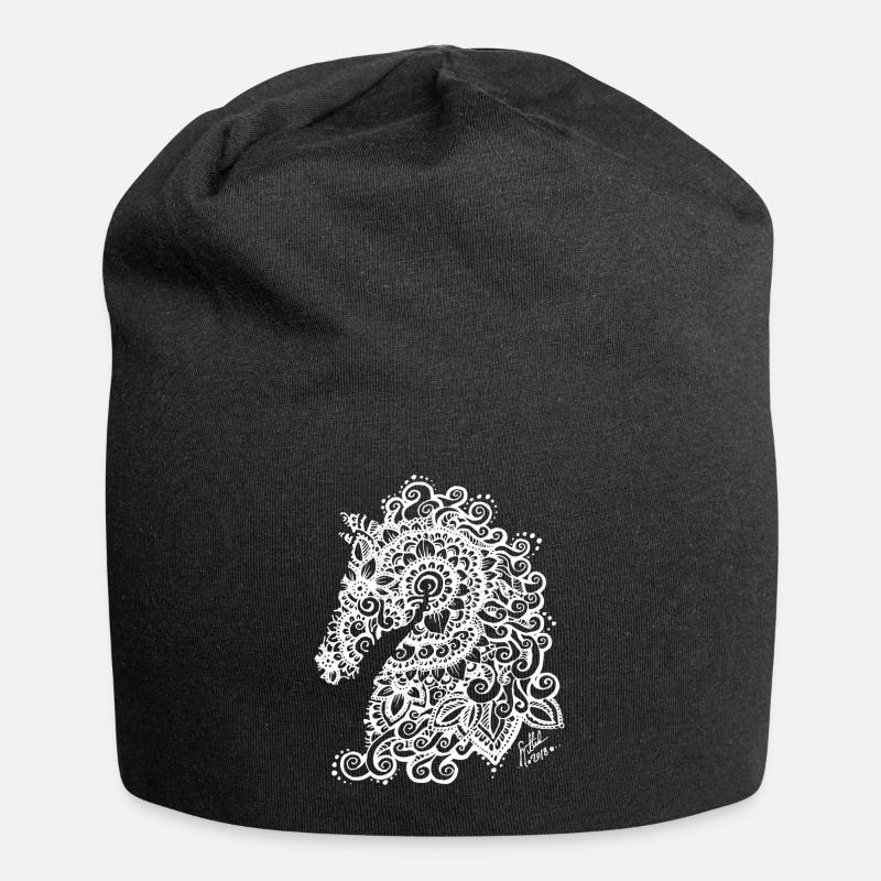 Mandalahevonen WHITE - Jersey Beanie - black