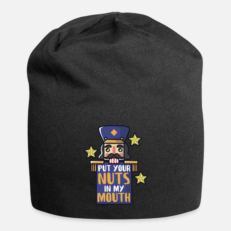 Nutcracker cracks nuts - Jersey Beanie - black