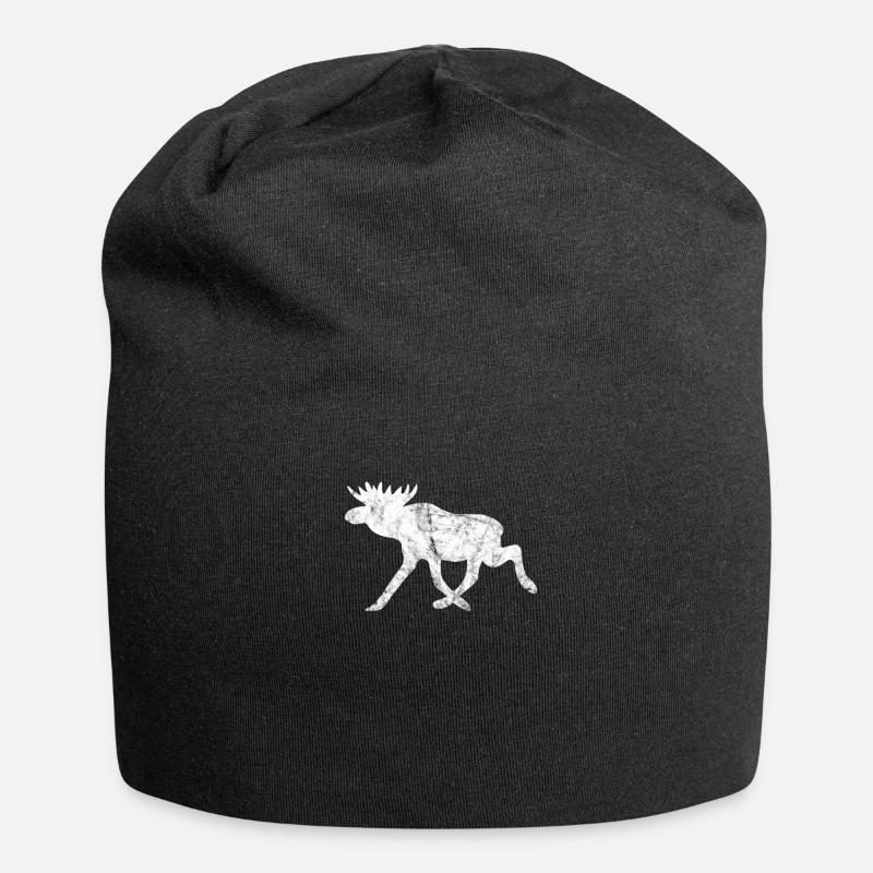 Elch - Jersey-Beanie - Schwarz