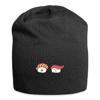 Sushi Maki Geschenk lustig japanisch essen Nigiri - Jersey-Beanie - Schwarz - Vorne