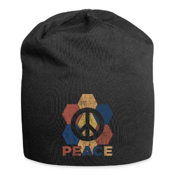 Frieden - Jersey-Beanie - Schwarz - Vorne