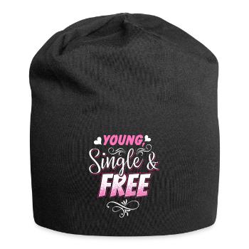 Lustiges junges einzelnes und freies nettes T-Shirt für Singles - Jersey-Beanie - Schwarz - Vorne