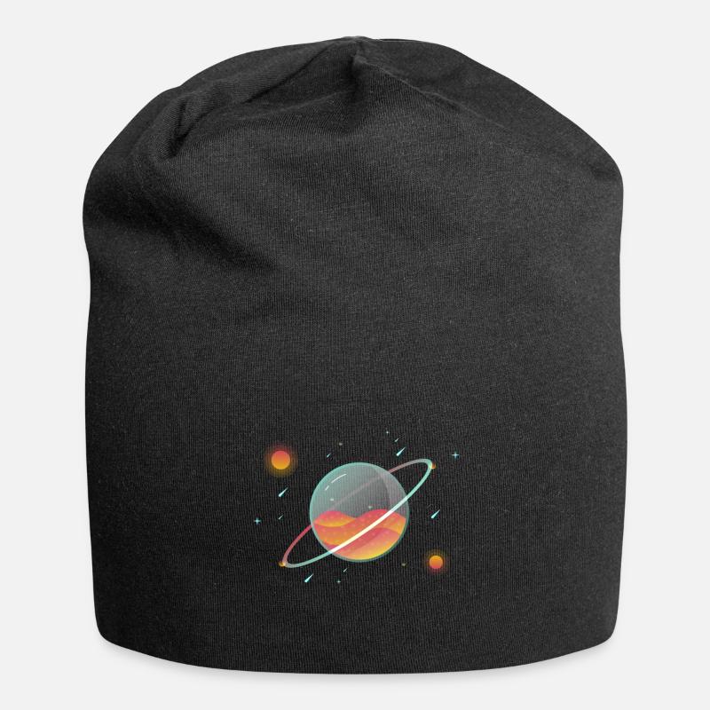Galaxy Weltall Universum Astronaut Erde Geschenk - Jersey-Beanie - Schwarz
