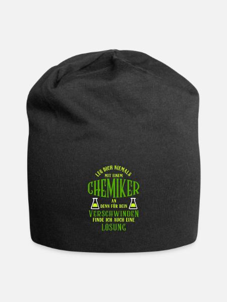Chemie Chemiker Lösung lustig nerds geeks Spruch - Jersey-Beanie - Schwarz