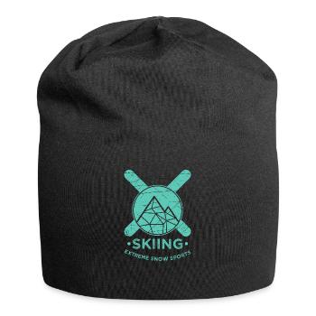 Skiing mountains - Jersey Beanie - black - Front