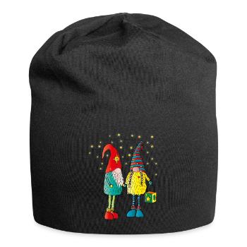 Weihnachtswichteln - Jersey-Beanie - Schwarz - Vorne