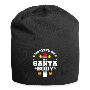 Lustiges Weihnachtsweihnachtrainings-Fitness-Gym-Geschenk - Jersey-Beanie - Schwarz - Vorne