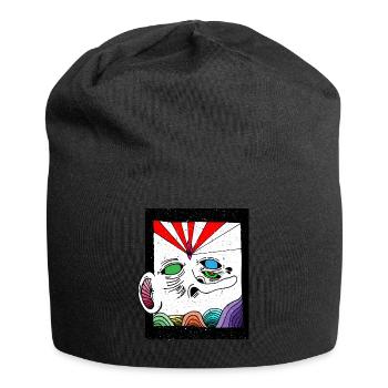 abstraktes gesicht kunst geschenk shirt - Jersey-Beanie - Schwarz - Vorne