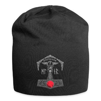 Thor Hammer Mjölnir Walhalla Wikinger Männer Thors - Jersey-Beanie - Schwarz - Vorne