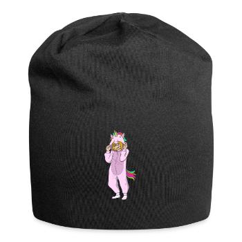 Anime Girl Unicorn Kawaii Manga Fan Japan Otaku - Jersey Beanie - black - Front