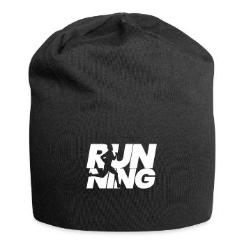 Coureur en cours d'exécution cadeau de jogging Jogger sport - Bonnet en jersey - noir - Devant
