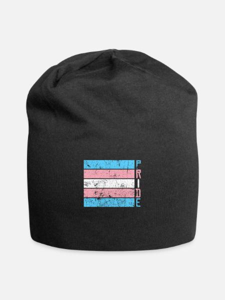 Gay Pride LGBT Transgender Distressed Stripe - Jersey-Beanie - Schwarz