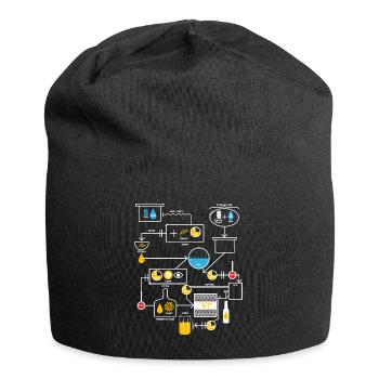 Beer Brewing Schematic | Brewer Brewery Gift - Jersey Beanie - black - Front