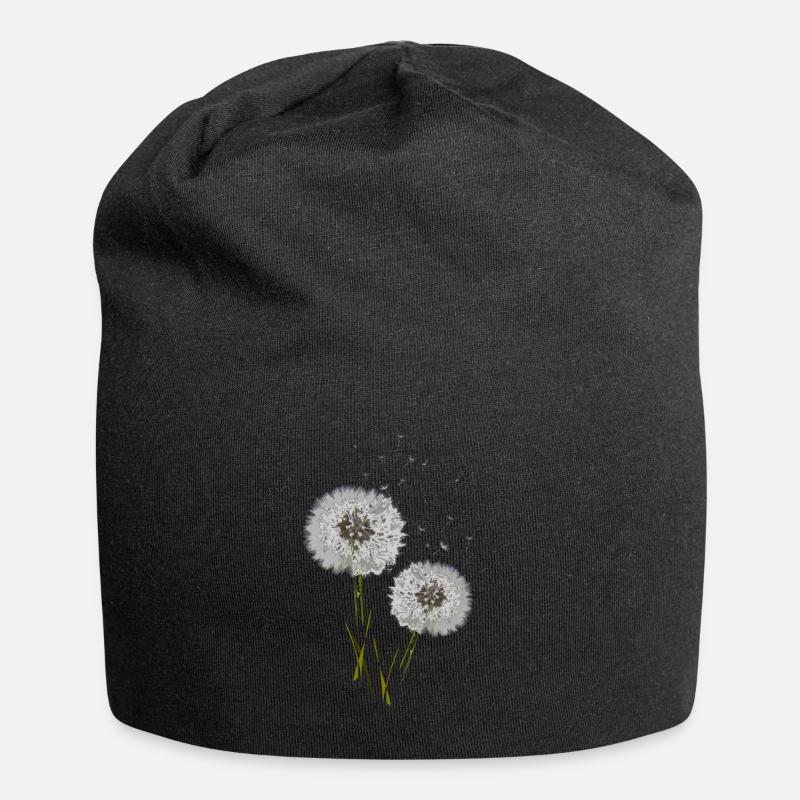 Pusteblume - Jersey-Beanie - Schwarz