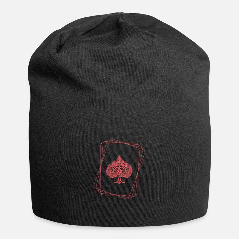Rotes Pik - Jersey-Beanie - Schwarz
