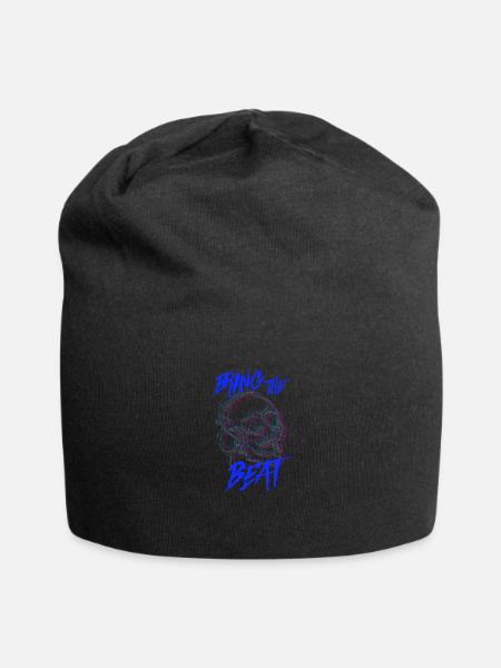 Skull with headphones - Jersey Beanie - black