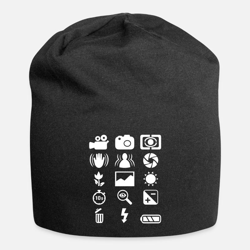 DSLR Camera icon - Jersey Beanie - black