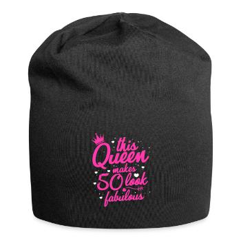 50 years 50th Birthday Party 1969 Queen Gift - Jersey Beanie - black - Front