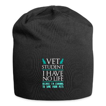 Vet student gift vet assistant animal care - Jersey Beanie - black - Front