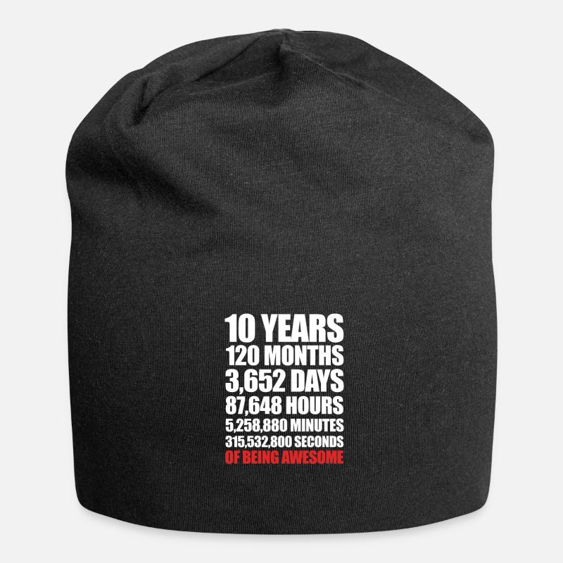 10. Geburtstag - Jersey-Beanie - Schwarz