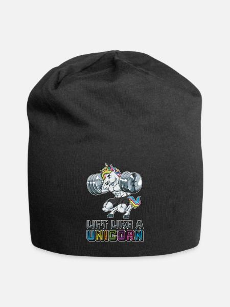 Lift Like A Unicorn | Fitness Weightlifting Muscle - Jersey Beanie - black