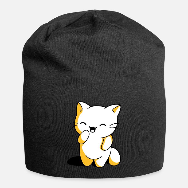 Kawaii Kätzchen witzig - Jersey-Beanie - Schwarz