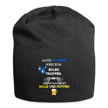 Bier Spruch - Jersey-Beanie - Schwarz - Vorne