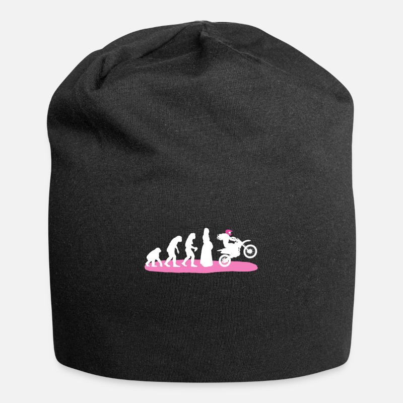 Motocross Evolution Damen Motorrad Biker Geschenk - Jersey-Beanie - Schwarz