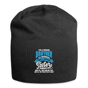 Cadeau de famille frère soeur frères et soeurs - Bonnet en jersey - noir - Devant
