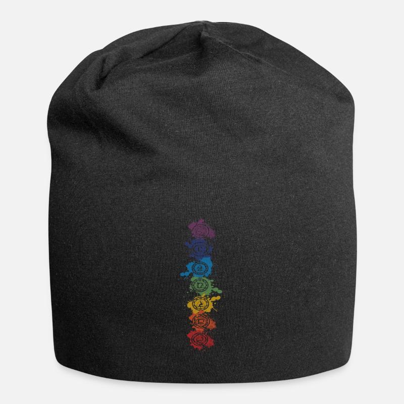 Chakren Elemente Splash - Buddha, Buddhismus, Yoga - Jersey-Beanie - Schwarz