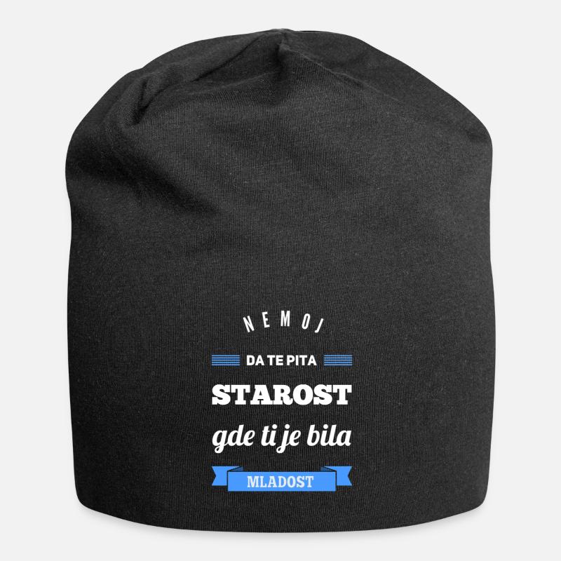Serbisch Sprichwort Serbien lustig Spruch Balkan - Jersey-Beanie - Schwarz