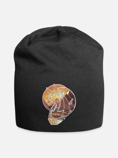der ägyptische Gott Anubis - Jersey-Beanie - Schwarz