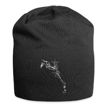 Linienhafte Tänzerin in Bewegung - Jersey-Beanie - Schwarz - Vorne
