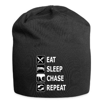 eat sleep chase repeat, chasing tornadoes, twister - Jersey Beanie - black - Front