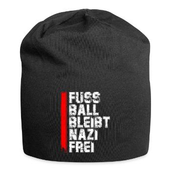 Fußball bleibt nazifrei - Jersey-Beanie - Schwarz - Vorne