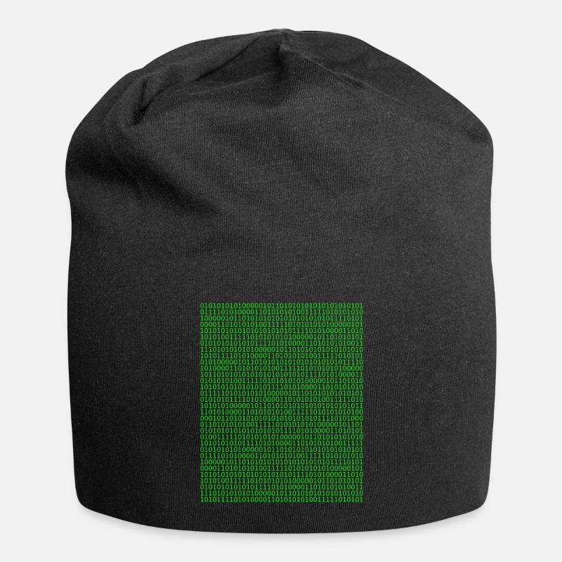 Matrix of numbers - hacker - Jersey Beanie - black