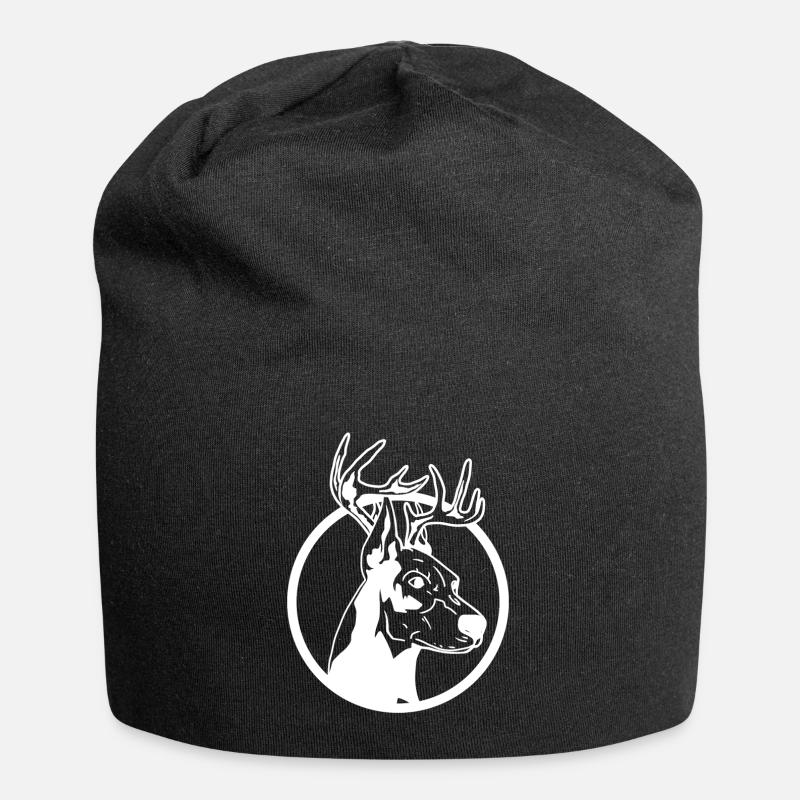 Weihnachts Dobermann - Jersey-Beanie - Schwarz
