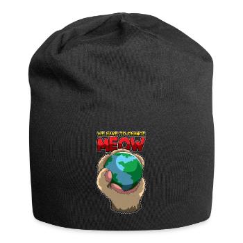 We Have To Change MEOW - Tag der Erde Natur Pfote - Jersey-Beanie - Schwarz - Vorne