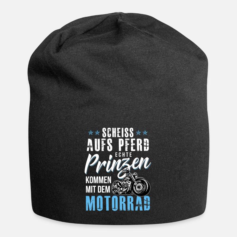 Echte Prinzen kommen mit dem Motorrad - Jersey-Beanie - Schwarz