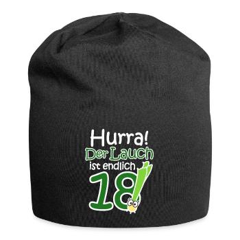 18. Geburtstag Lauch Lustiger Spruch Hurra! - Jersey-Beanie - Schwarz - Vorne