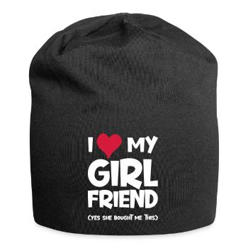 I love my Girlfriend she bought this Valentinesday - Jersey Beanie - black - Front