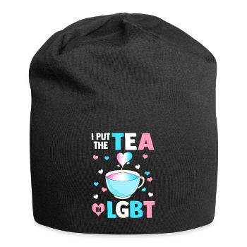 Put The Tea in LGBT Trans Flag - Jersey Beanie - black - Front