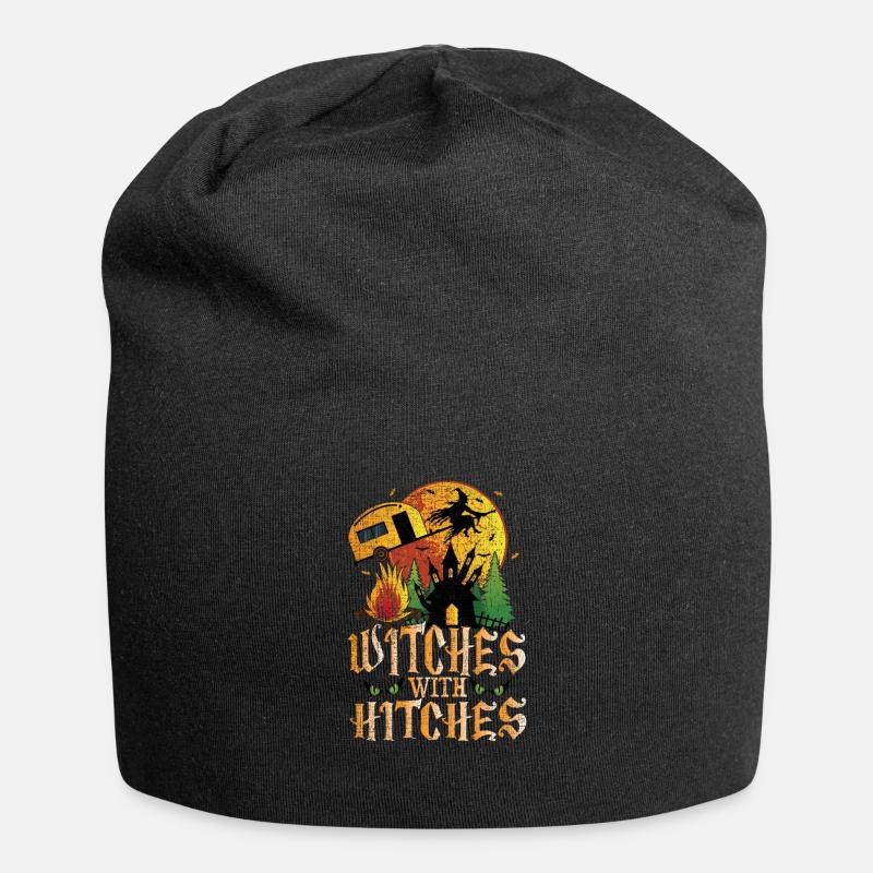 Funny Camping Witches Trailer Hitch - Jersey Beanie - black